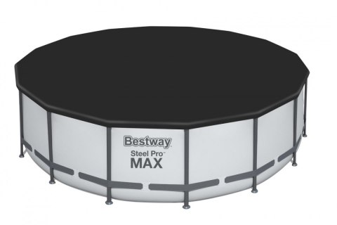 Basen stelażowy Steel Pro MAX 488x122 Szary 16FT BESTWAY 5w1 + Drabinka + Pokrywa Bestway