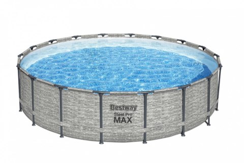 Basen stelażowy Steel Pro MAX 549x122 Imitacja Kamienia 18FT BESTWAY 5w1 + Akcesoria Bestway