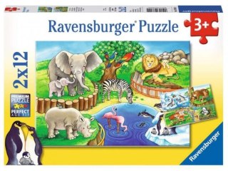 Puzzle 2x12 Zwięta w zoo Ravensburger