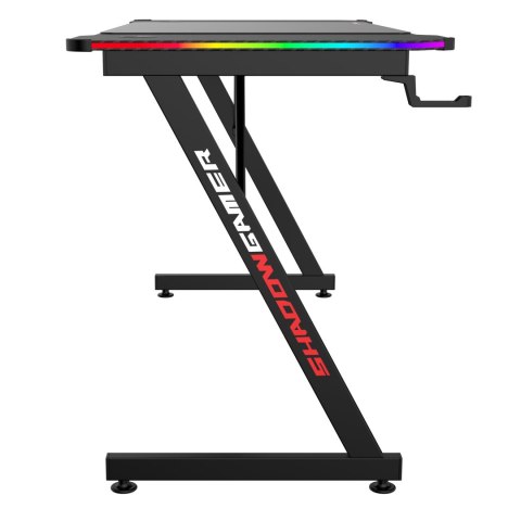 Biurko gamingowe SHADOW GAMER 2.0 140 cm LED RGB podkładka