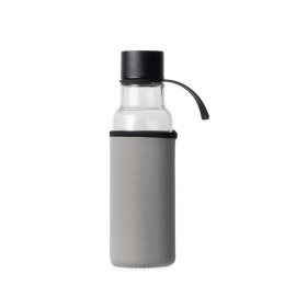 Butelka na wodę, szary pokrowiec, 0,6 l, śred. 7 x 26 cm, szkło borokrzemowe/neopren Sagaform