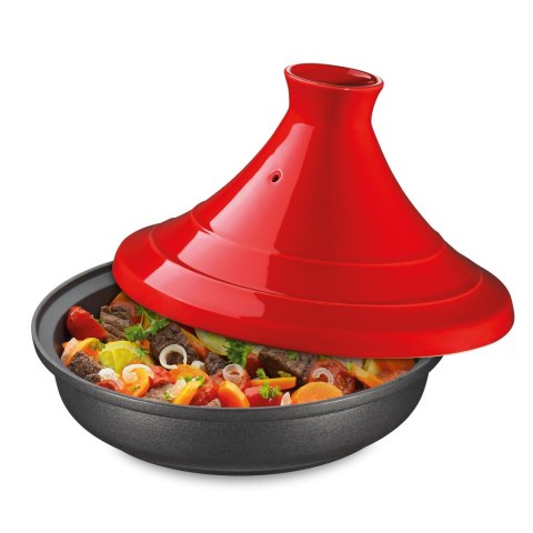 Naczynie do tagine, 2,0 l, śred. 28 cm, emaliowane żeliwo/ceramika, czerwone Spring