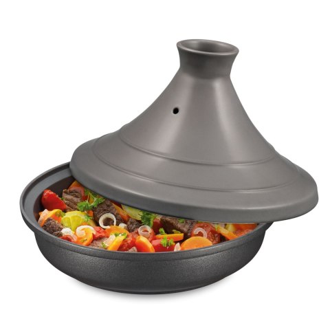 Naczynie do tagine, 2,0 l, śred. 28 cm, emaliowane żeliwo/ceramika, szare Spring