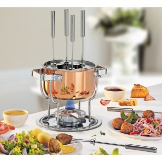 Zestaw do fondue, dla 6 os., stal nierdzewna/miedź, śred. 17 cm, 1,5 l Spring