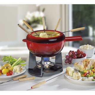 Zestaw do fondue serowego, dla 8 os., 2,0 l, żeliwo, czerwony Spring