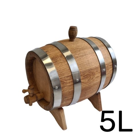 Beczka drewniana dębowa 5l wypalana na bimber, whisky lub wino + grawer