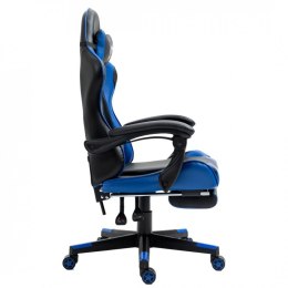 Fotel gamingowy GHOST 17 niebieski z podnóżkiem