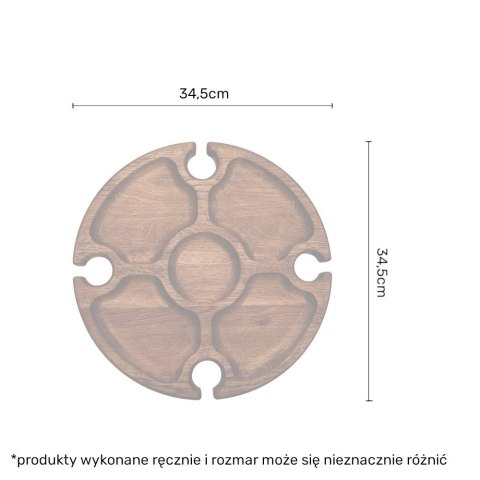 Stoliczek składany piknikowy do wina i przekąsek nr6 - ciemny dąb