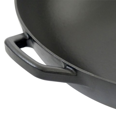 Wok ze szklaną pokrywą, żeliwo emaliowane, śred.36 cm, 4 l, wys. 10 cm, czarny Kela