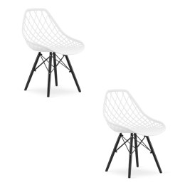 Krzesło SAKAI - białe / nogi czarne x 2