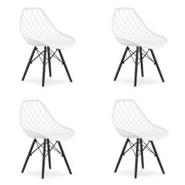 Krzesło SAKAI - białe / nogi czarne x 4