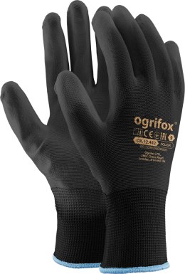 Rękawice robocze / Czarne / OX-POLIUR_BB (10 - XL) OGRIFOX