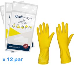 Rękawice Gospodarcze Lateksowe / Żółte / Ideall Yellow - 12 par (XL 9-10) MERCATOR