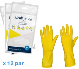 Rękawice Gospodarcze Lateksowe / Żółte / Ideall Yellow - 12 par (M 7-8) MERCATOR