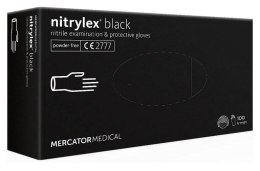 Rękawice Nitrylowe 100 sztuk / Czarne / Nitrylex Black (L 8-9) MERCATOR