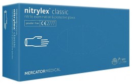 Rękawice Nitrylowe 100 sztuk / Niebieskie / Nitrylex Classic Blue (L 8-9) MERCATOR