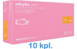 Rękawice Nitrylowe 100 sztuk / Różowe / Nitrylex Pink - 10 szt. (XS 5-6) MERCATOR