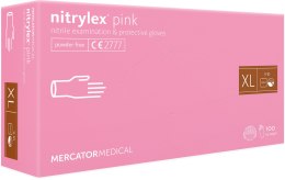 Rękawice Nitrylowe 100 sztuk / Różowe / Nitrylex Pink (XL 9-10) MERCATOR