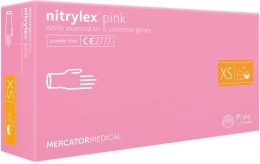 Rękawice Nitrylowe 100 sztuk / Różowe / Nitrylex Pink (XS 5-6) MERCATOR
