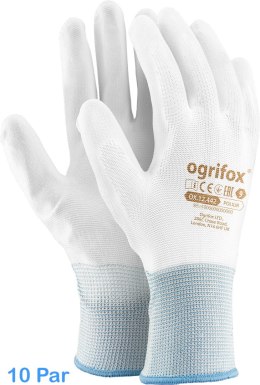 Rękawice robocze / Białe / OX-POLIUR_WW - 10 par (10 - XL) OGRIFOX