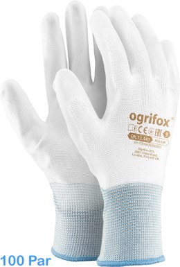 Rękawice robocze / Białe / OX-POLIUR_WW - 100 par (10 - XL) OGRIFOX