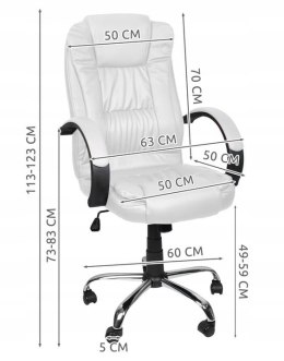 Fotel biurowy skóra eko - biały MALATEC PAKO