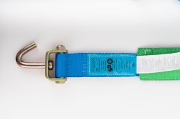 Pas Zabezpieczający 3,5m/50mm/4t Lohr 3-Punktowy Niebieski, 350 Dan, Z Hakiem Obrotowym, Zielona Tuba TEKSON