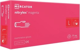 Rękawice Nitrylowe 100 szt. Nitrylex Magenta (L 8-9) MERCATOR