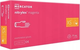 Rękawice Nitrylowe 100 szt. Nitrylex Magenta (XS 5-6) MERCATOR