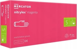 Rękawice Nitrylowe 100 szt. Nitrylex Magenta (S 6-7) MERCATOR
