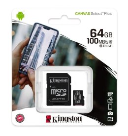 Kingston Karta Pamięci MicroSD 64GB Canvas Select Plus 100MB/s Adapter Kingston