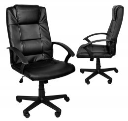 Fotel biurowy skóra eko MALATEC / Czarny PAKO