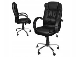 Fotel biurowy skóra eko - czarny MALATEC PAKO