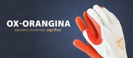 Rękawice Brukarskie / biało-pomarańczowe / Rozmiar: 10 - XL / OX-ORANGINA OGRIFOX