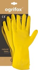 Rękawice ochronne gumowe flokowane / Żółte / OX-FLOX - 240 Par (10 - XL) OGRIFOX