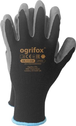 Rękawice robocze / Czarne / OX-LATEKS_BS - 10 Par (7 - S) OGRIFOX