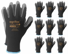 Rękawice robocze / Czarne / OX-LATEKS_BS - 10 Par (8 - M) OGRIFOX