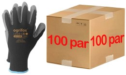 Rękawice robocze / Czarne / OX-LATEKS_BS - 100 Par (10 - XL) OGRIFOX