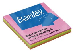 Bloczek Kartek Samoprzylepnych Bantex 75x75mm Miks Kolorów x 100 szt. Bantex