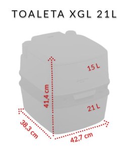 Toaleta turystyczna THETFORD QUBE XGL 21L przenośna ze wskaźnikiem wypełnienia zbiornika - 92845 Thetford