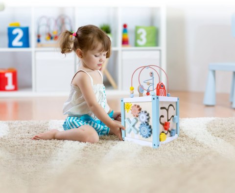 Drewniana kostka edukacyjna sorter +klocki ECOTOYS