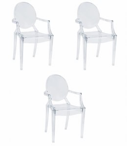 Krzesło BUSAN - transparentne x 3