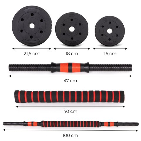 Hantle regulowane 2 x 15kg sztanga zestaw 30kg gryf