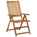 VidaXL Składane krzesła ogrodowe z poduszkami, 3 szt., drewno akacjowe