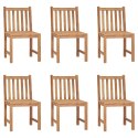 VidaXL Krzesła ogrodowe z poduszkami, 6 szt., lite drewno tekowe