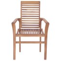 VidaXL Krzesła stołowe z kobaltowymi poduszkami, 8 szt., drewno tekowe