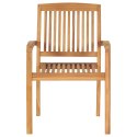 VidaXL Sztaplowana krzesła ogrodowe z poduszkami, 8 szt., tekowe