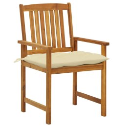 VidaXL Krzesła ogrodowe z poduszkami, 8 szt., lite drewno akacjowe