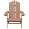 VidaXL Krzesło ogrodowe Adirondack, HDPE, brązowe