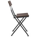 VidaXL Składane krzesła bistro, 2 szt., brązowe, polirattan i stal